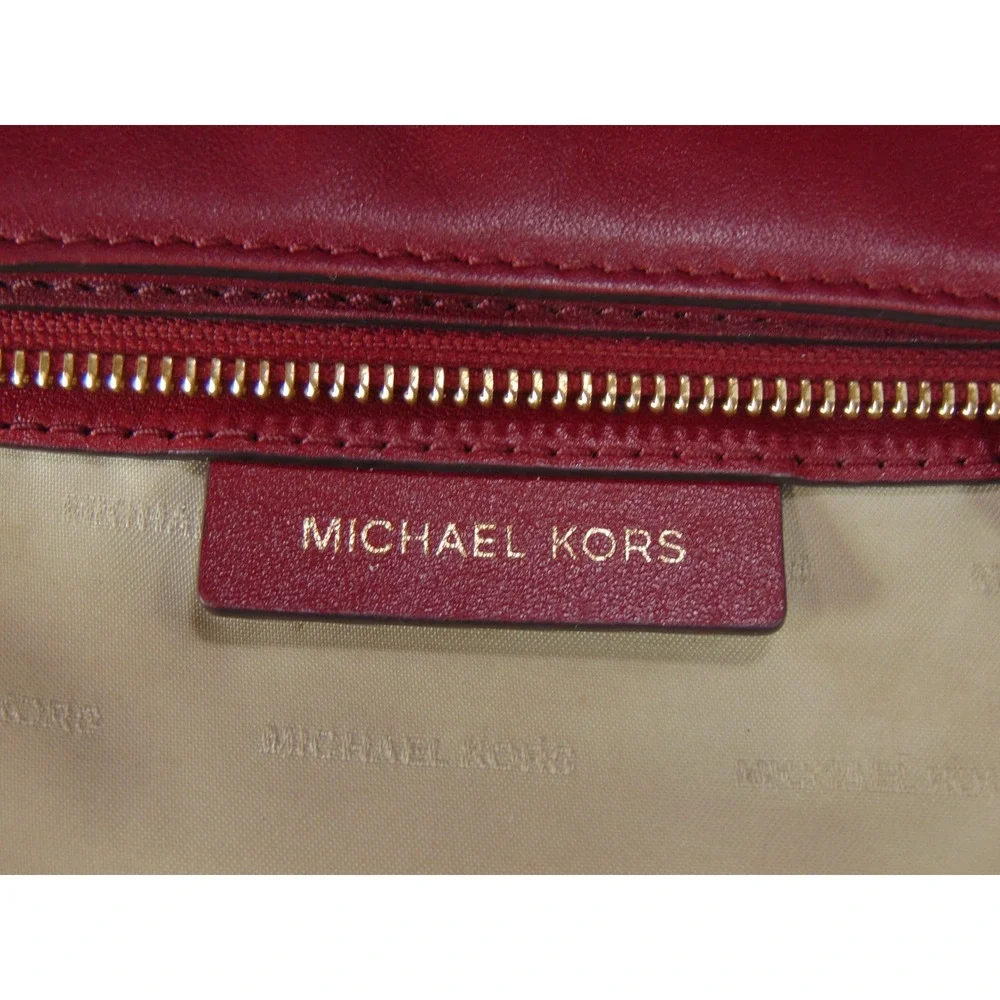 Michael Kors Bedford Legacy‎ Crossbody Red Smooth Leather Front Pocket